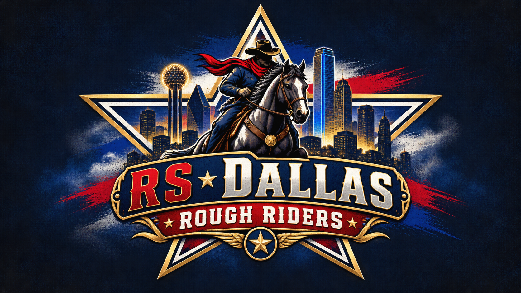 Original RS Dallas Rough Riders skyline crest